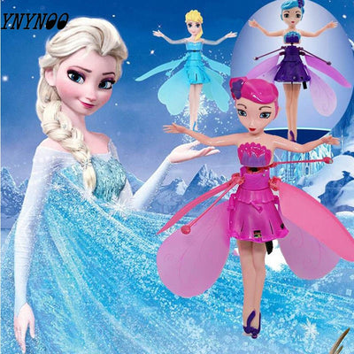 Induction Fairy Magical Princess Dolls infrared Light Suspension Flying doll toys mini RC drone Girl Children's Gift Figure Toys
