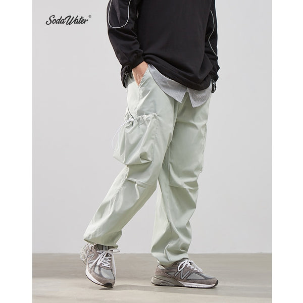 SODAWATER Men Solid Casual Pants Streetwear 2019 FW Loose Multi Pocket Cargo Pant Men Hip Hop Sweatpants Jogger Trousers 94503WS