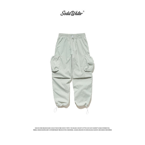 SODAWATER Men Solid Casual Pants Streetwear 2019 FW Loose Multi Pocket Cargo Pant Men Hip Hop Sweatpants Jogger Trousers 94503WS